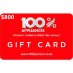 100% Appliance $800 NZD Physical Gift Card (Express Delivery)