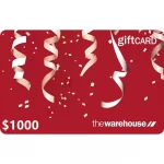 The Warehouse $1000 NZD Physical Gift Card (Express Delivery)