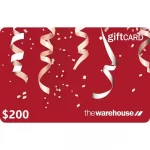 The Warehouse $200 NZD Physical Gift Card (Express Delivery)